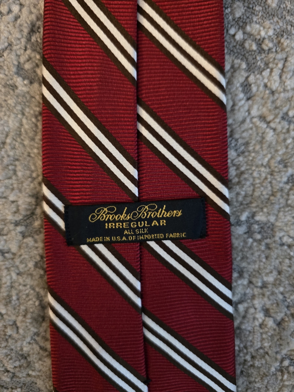 Brooks Brothers 100% Silk Striped Necktie Duo - Navy & Burgundy - Picture 3 of 7